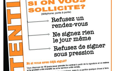 Mise en garde contre la vente par sollicitation