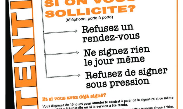 Mise en garde contre la vente par sollicitation