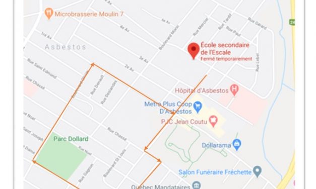 Défilé des finissants de l’école secondaire de l’Escale dans les rues aujourd’hui à Asbestos