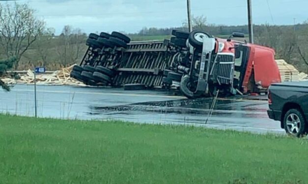 Un camion fait une embardée sur la route 116 entre Danville et Warwick