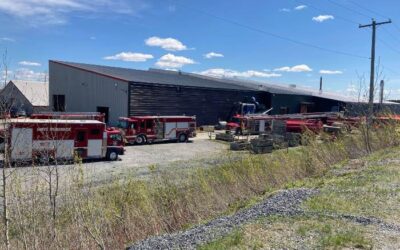 Intervention des pompiers chez Valmetal à St-François-Xavier-de-Brompton