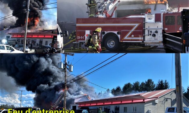 Incendie majeur dans un commerce de Saint-François-Xavier-de-Brompton