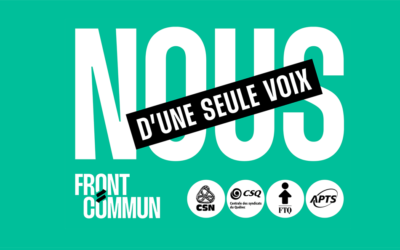 6 novembre : jour du grève pour le Front commun