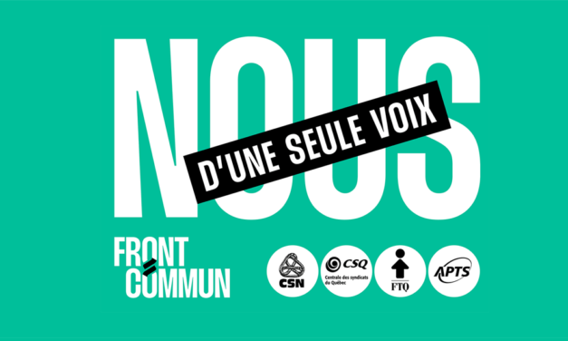 6 novembre : jour du grève pour le Front commun