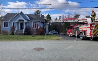 Intervention des pompiers à Saint-François-Xavier-de-Brompton