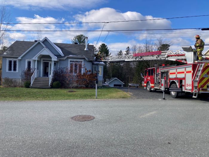 Intervention des pompiers à Saint-François-Xavier-de-Brompton