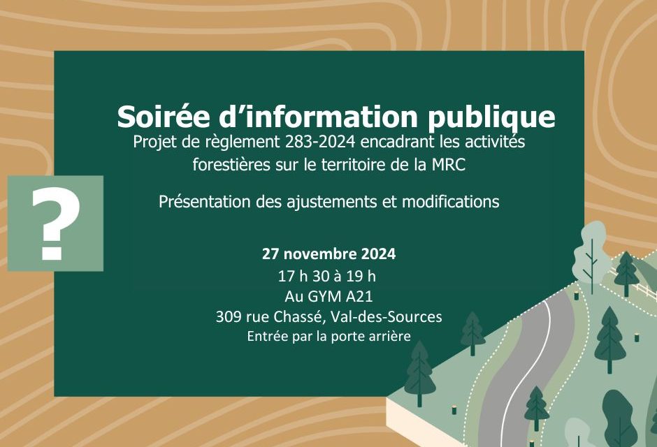 Entrevue avec Hugues Grimard, séance d’information sur le règlement encadrant les activités forestières