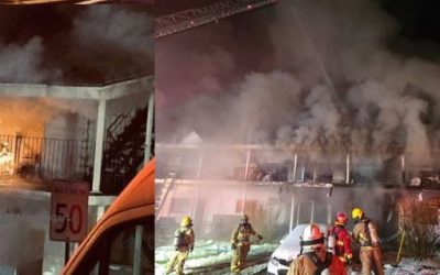 Un immeuble à logements détruit par les flammes à Richmond