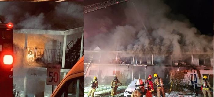 Un immeuble à logements détruit par les flammes à Richmond