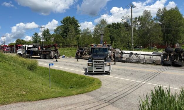 Accident impliquant un camion-citerne à Val-Joli