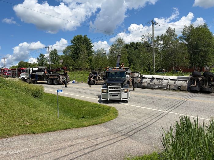 Accident impliquant un camion-citerne à Val-Joli